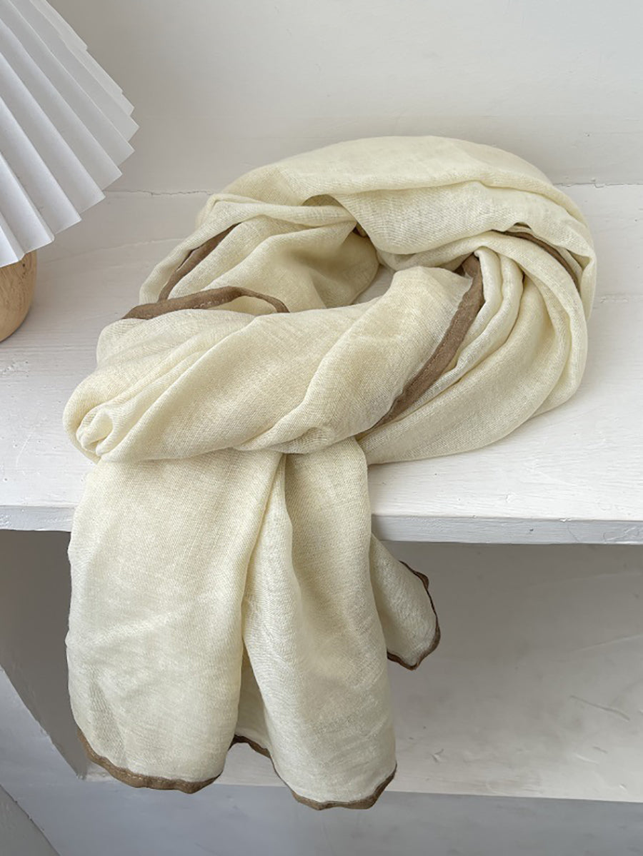 Women Artsy Colorblock Soft Thin Shawl Scarf