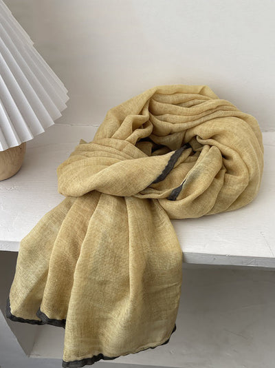 Women Artsy Colorblock Soft Thin Shawl Scarf