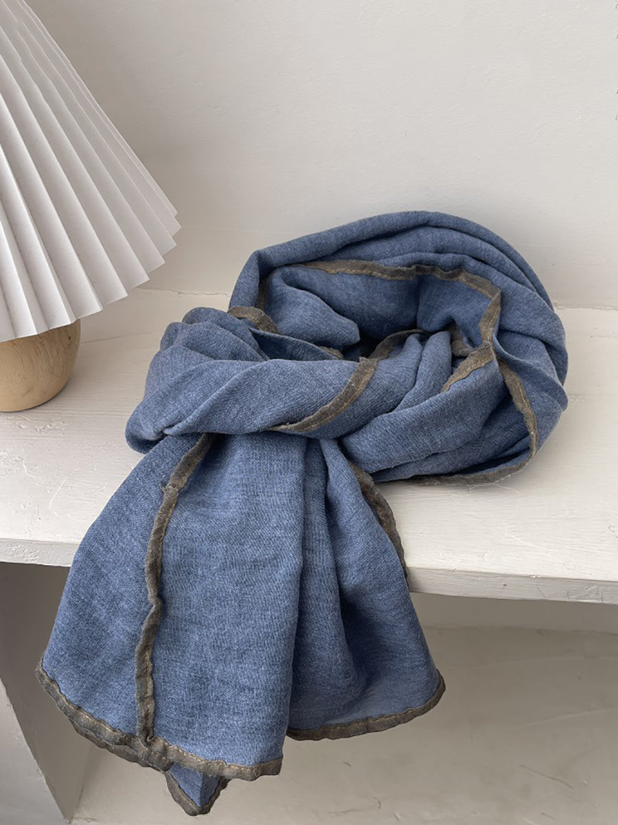 Women Artsy Colorblock Soft Thin Shawl Scarf