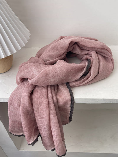 Women Artsy Colorblock Soft Thin Shawl Scarf