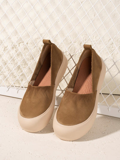 Women Vintage Genuine Leather Flat Shoes