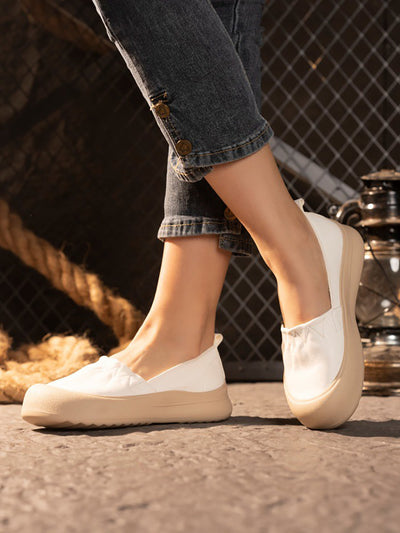 Women Vintage Genuine Leather Flat Shoes