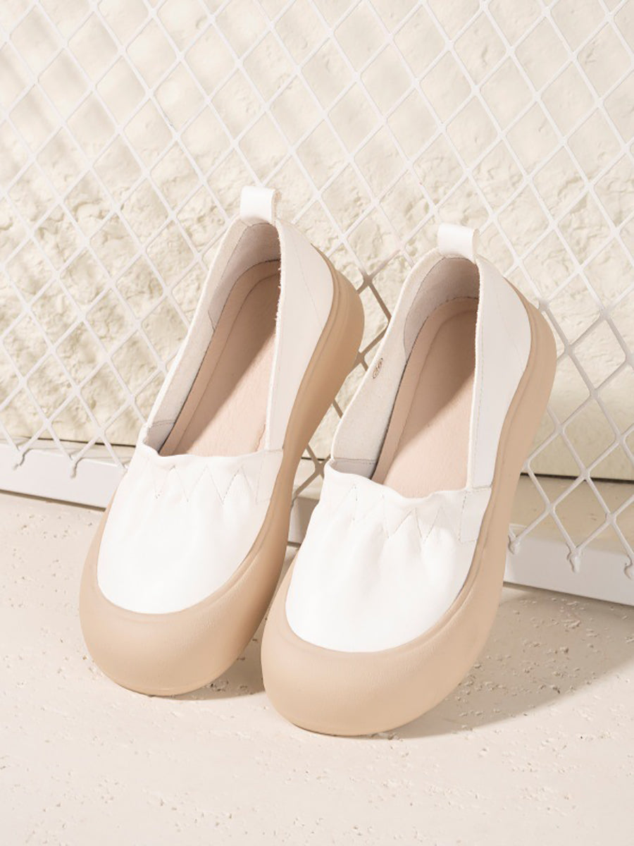 Women Vintage Genuine Leather Flat Shoes