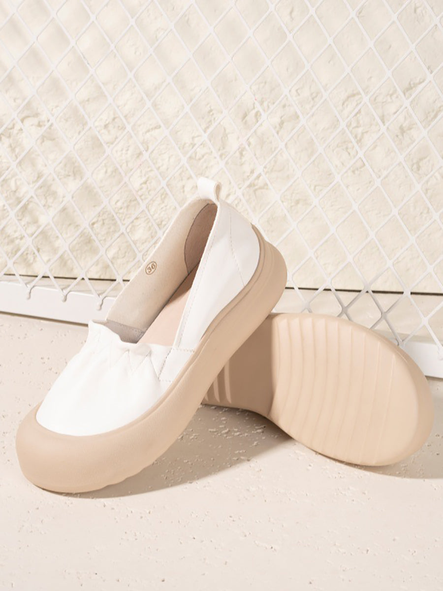 Women Vintage Genuine Leather Flat Shoes