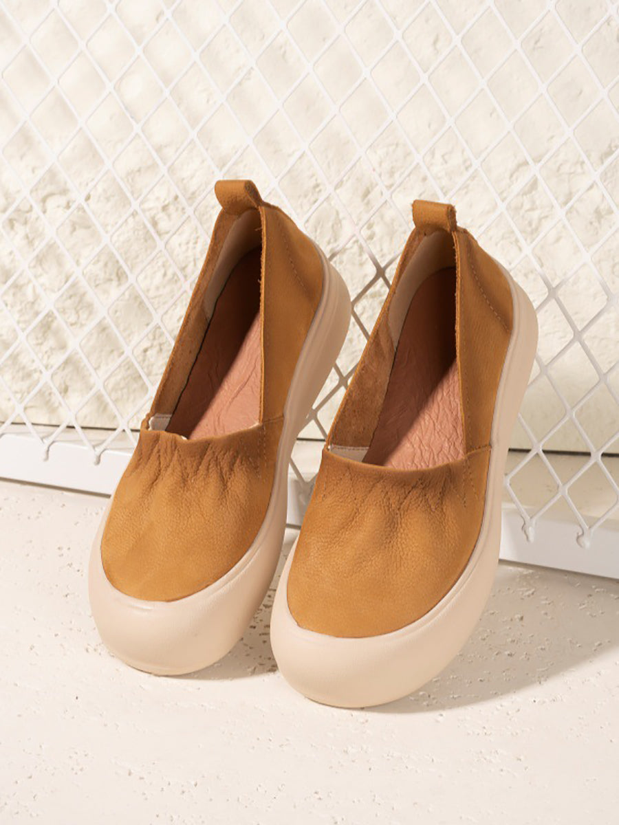 Women Vintage Genuine Leather Flat Shoes