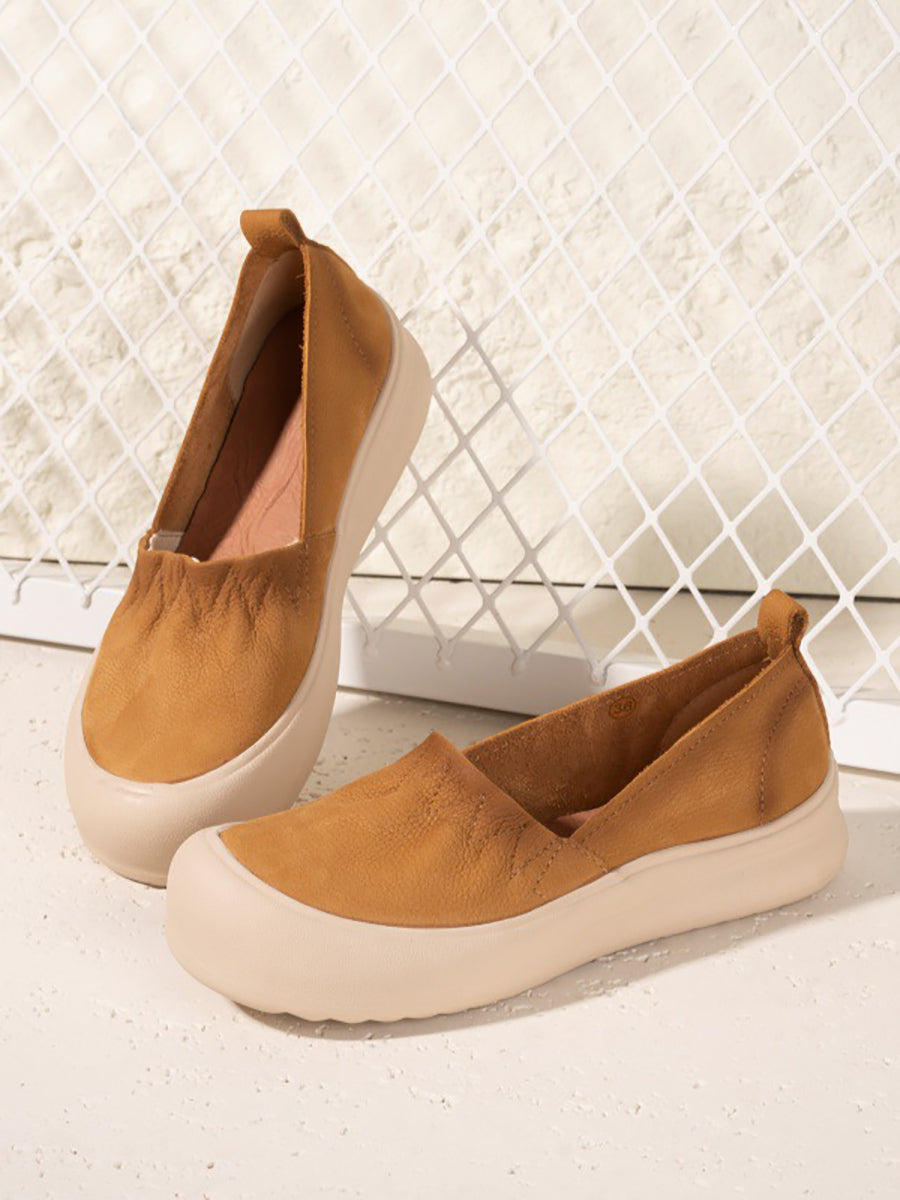 Women Vintage Genuine Leather Flat Shoes