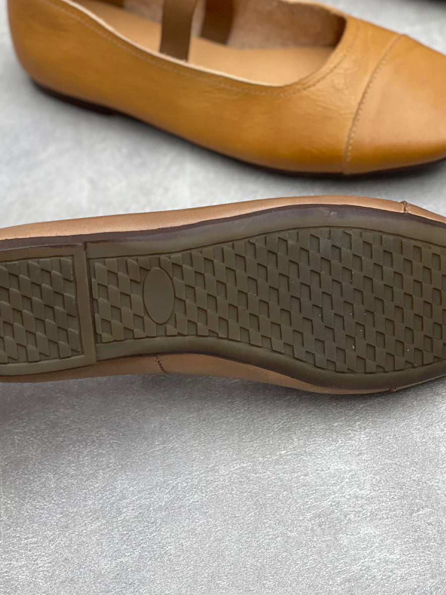 Women Summer Artsy Leather Square Toe Shoes