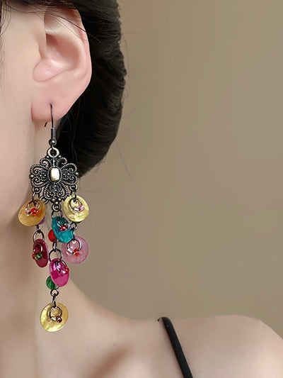 Women Bohemia Shell Alloy Tassel Earrings