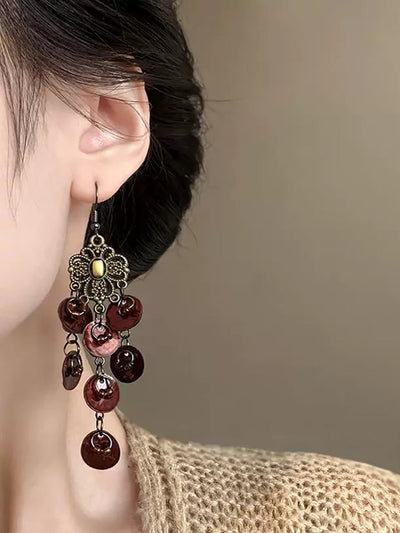 Women Bohemia Shell Alloy Tassel Earrings