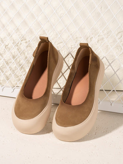 Women Summer Soft Leather Mid Heel Shoes