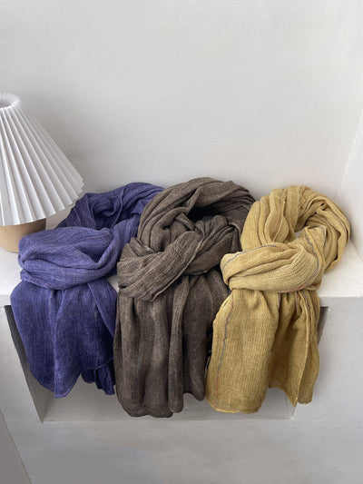 Women Retro Pure Color Soft Shawl Scarf