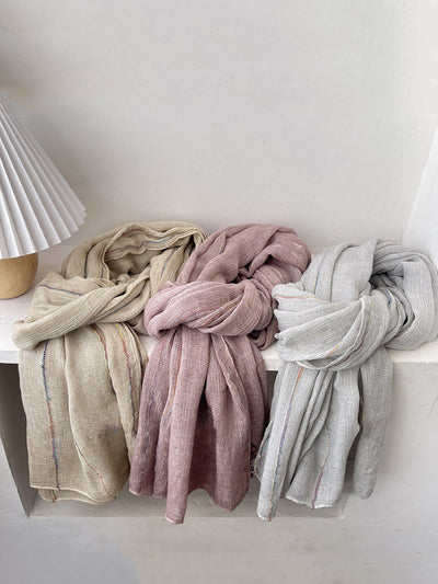 Women Retro Pure Color Soft Shawl Scarf