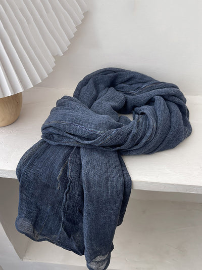 Women Retro Pure Color Soft Shawl Scarf