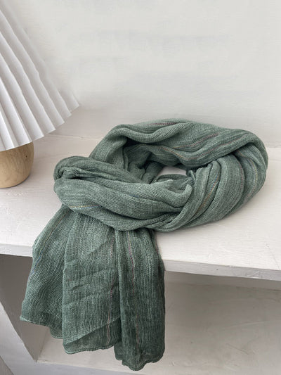 Women Retro Pure Color Soft Shawl Scarf