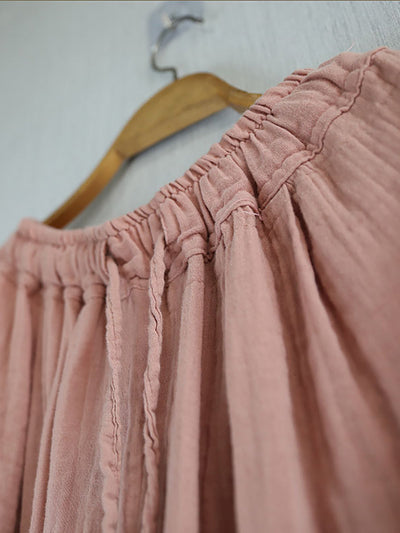 Women Summer Pure Color 100%Cotton Harem Pants