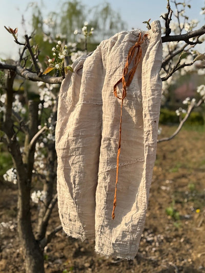 Women Summer Pure Color Linen Wide-leg Pants