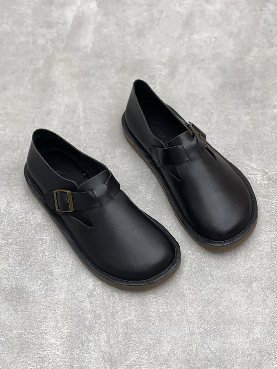 Women Summer Casual Soft Leather Flat Shoes