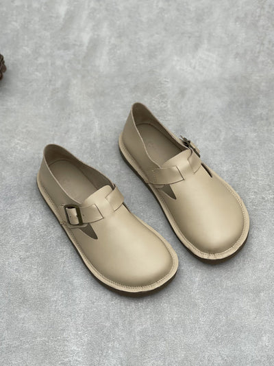 Women Summer Casual Soft Leather Flat Shoes