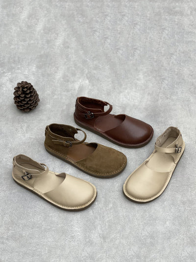 Women Genuine Leather Summer Flat Sandals