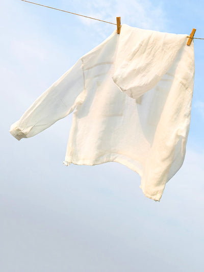 Women Summer Artsy Pure Color Hooded 100%Ramie Shirt