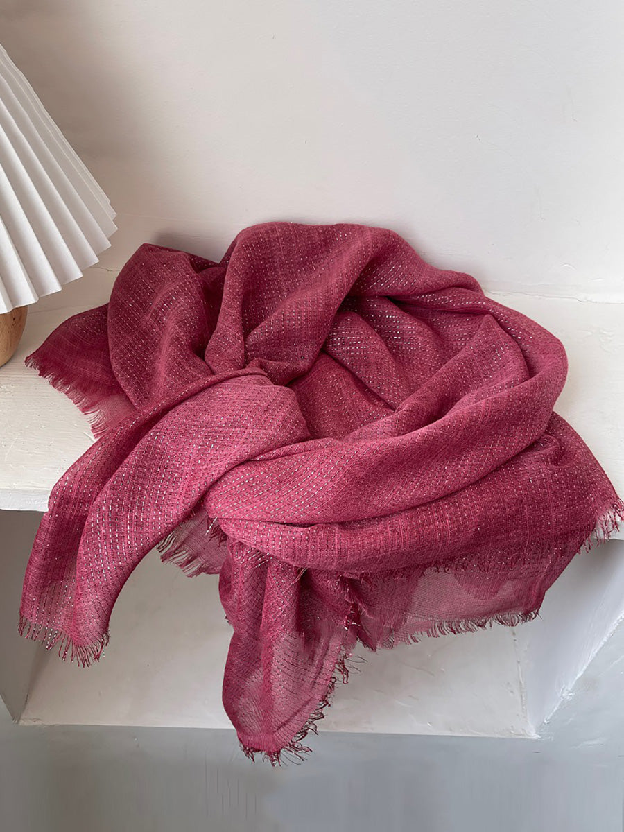 Women Artsy Stripe Tassel Shawl Scarf