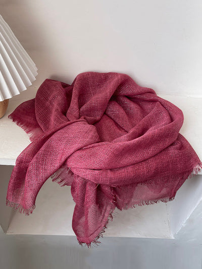 Women Artsy Stripe Tassel Shawl Scarf