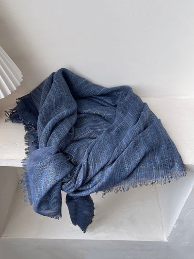 Women Artsy Stripe Tassel Shawl Scarf