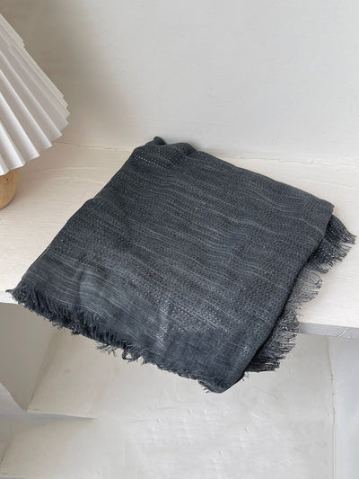 Women Artsy Stripe Tassel Shawl Scarf