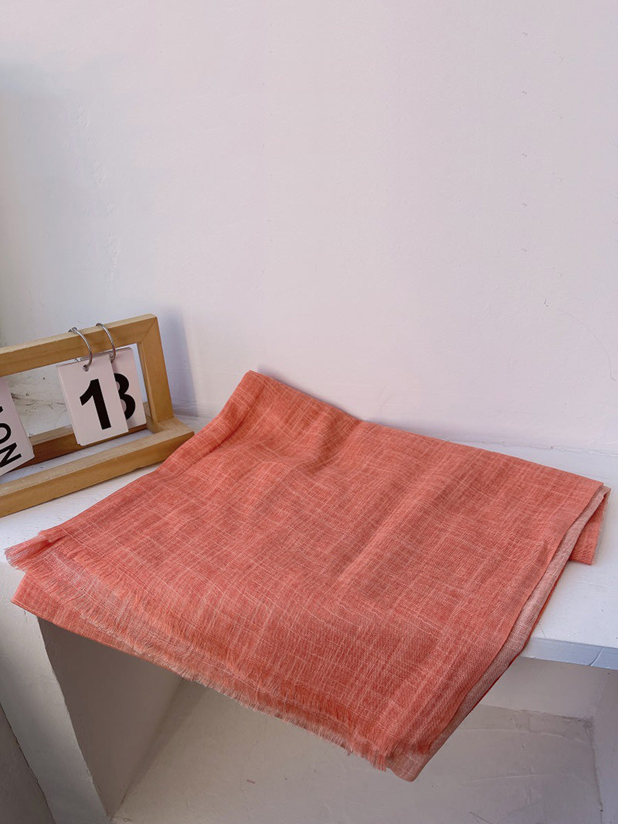 Women Artsy Summer Gradient Color Tassel Shawl Scarf