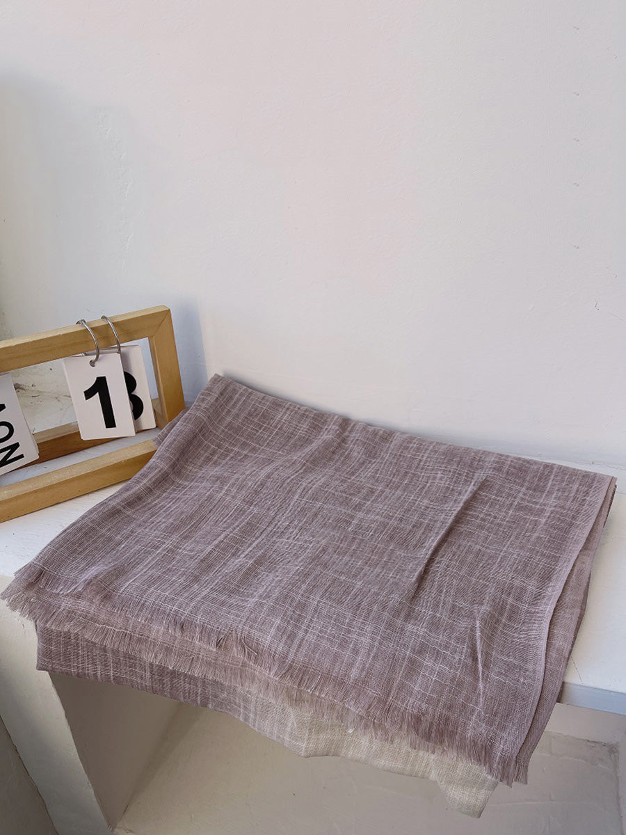 Women Artsy Summer Gradient Color Tassel Shawl Scarf