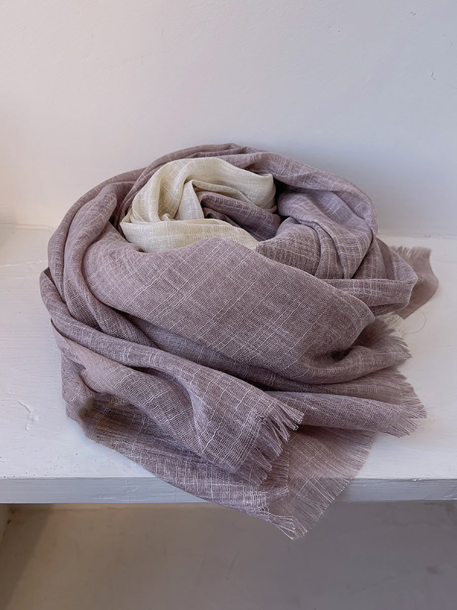 Women Artsy Summer Gradient Color Tassel Shawl Scarf