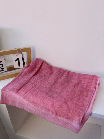 Women Artsy Summer Gradient Color Tassel Shawl Scarf