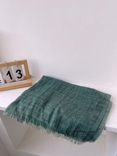 Women Artsy Summer Gradient Color Tassel Shawl Scarf