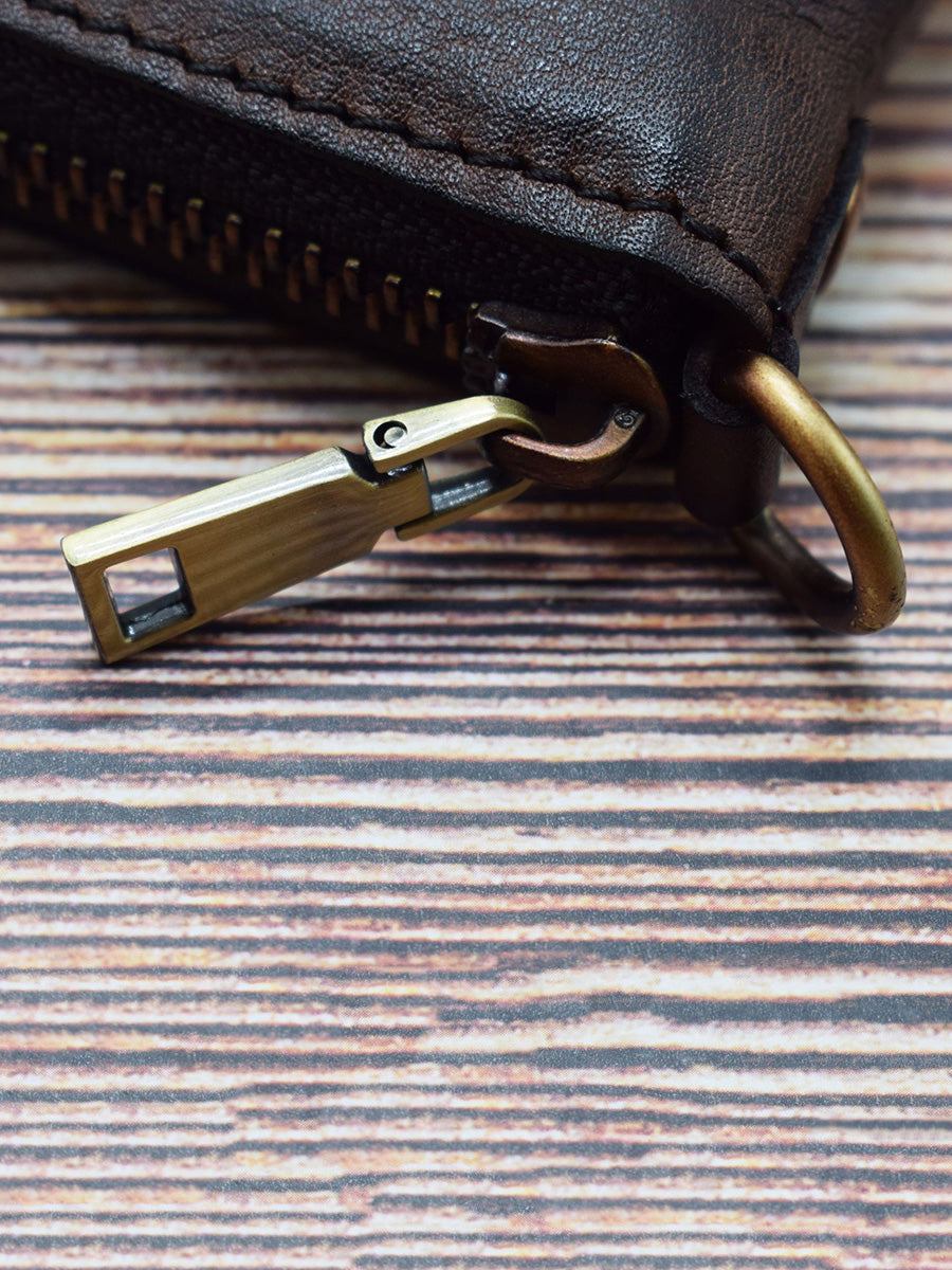 Retro Leather Zipper Multifunction Wallet