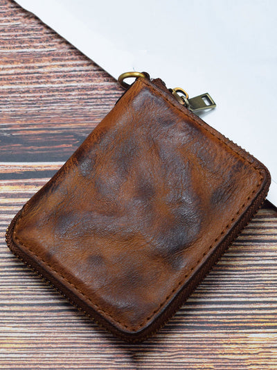 Retro Leather Zipper Multifunction Wallet
