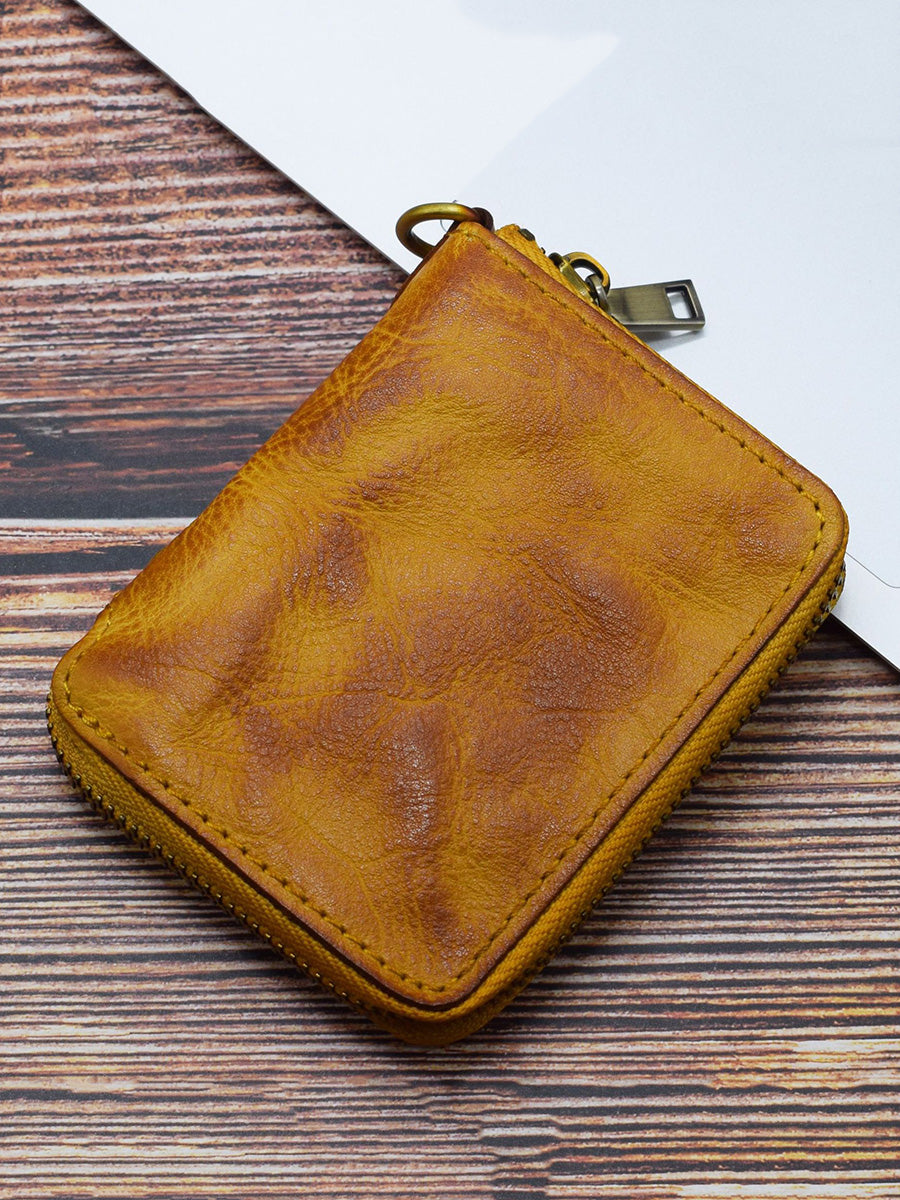Retro Leather Zipper Multifunction Wallet