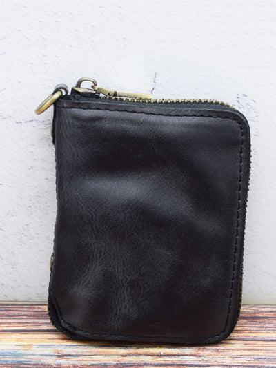 Retro Leather Zipper Multifunction Wallet