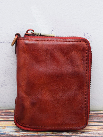 Retro Leather Zipper Multifunction Wallet