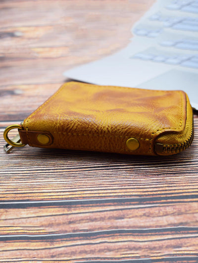 Retro Leather Zipper Multifunction Wallet