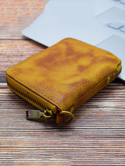 Retro Leather Zipper Multifunction Wallet