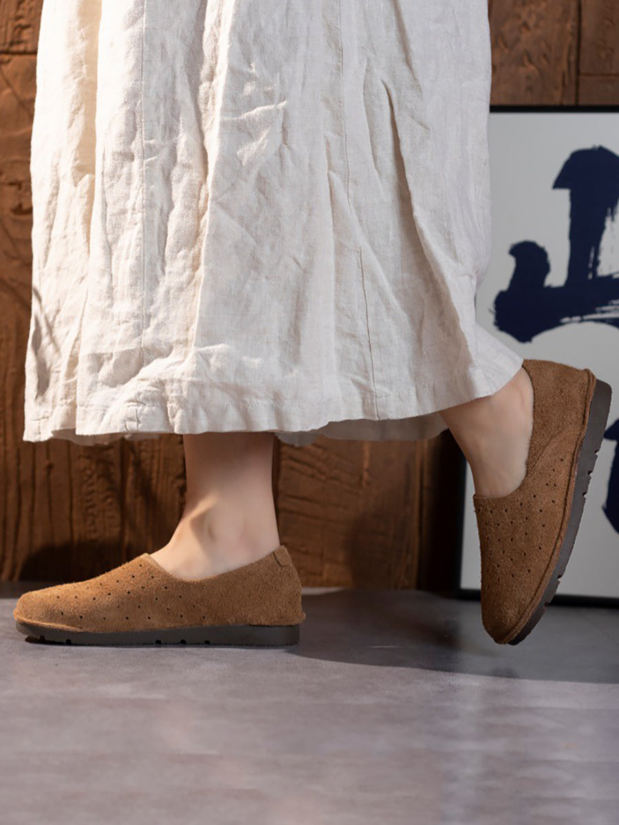 Women Vintage Soft Leather Flat Shoes