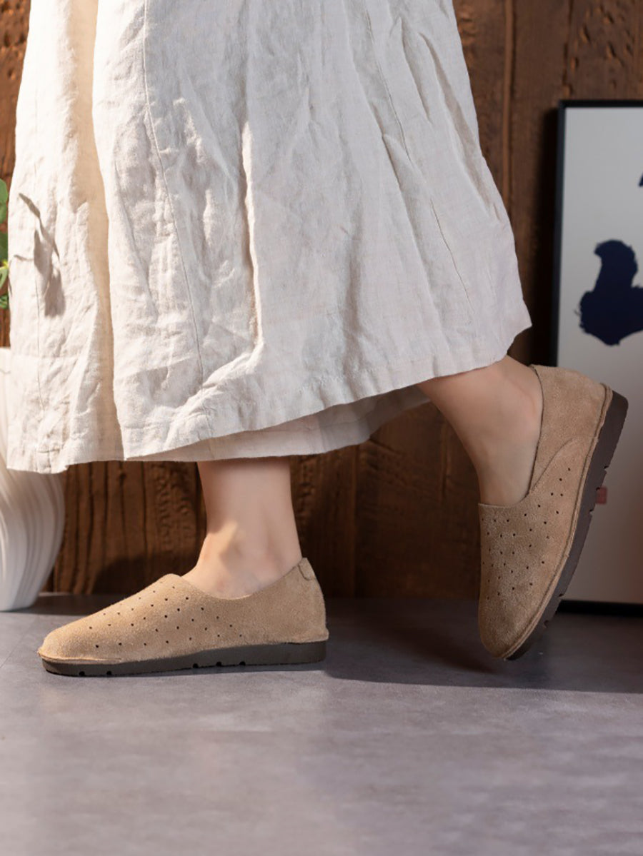 Women Vintage Soft Leather Flat Shoes