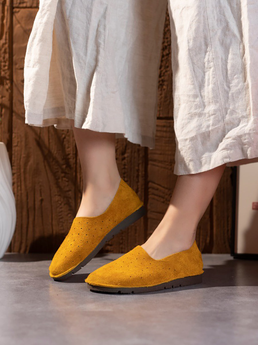 Women Vintage Soft Leather Flat Shoes