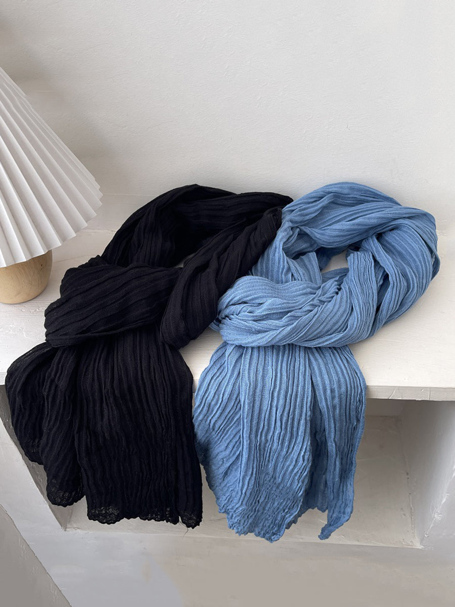 Women Vintage Shirred Shawl Scarf