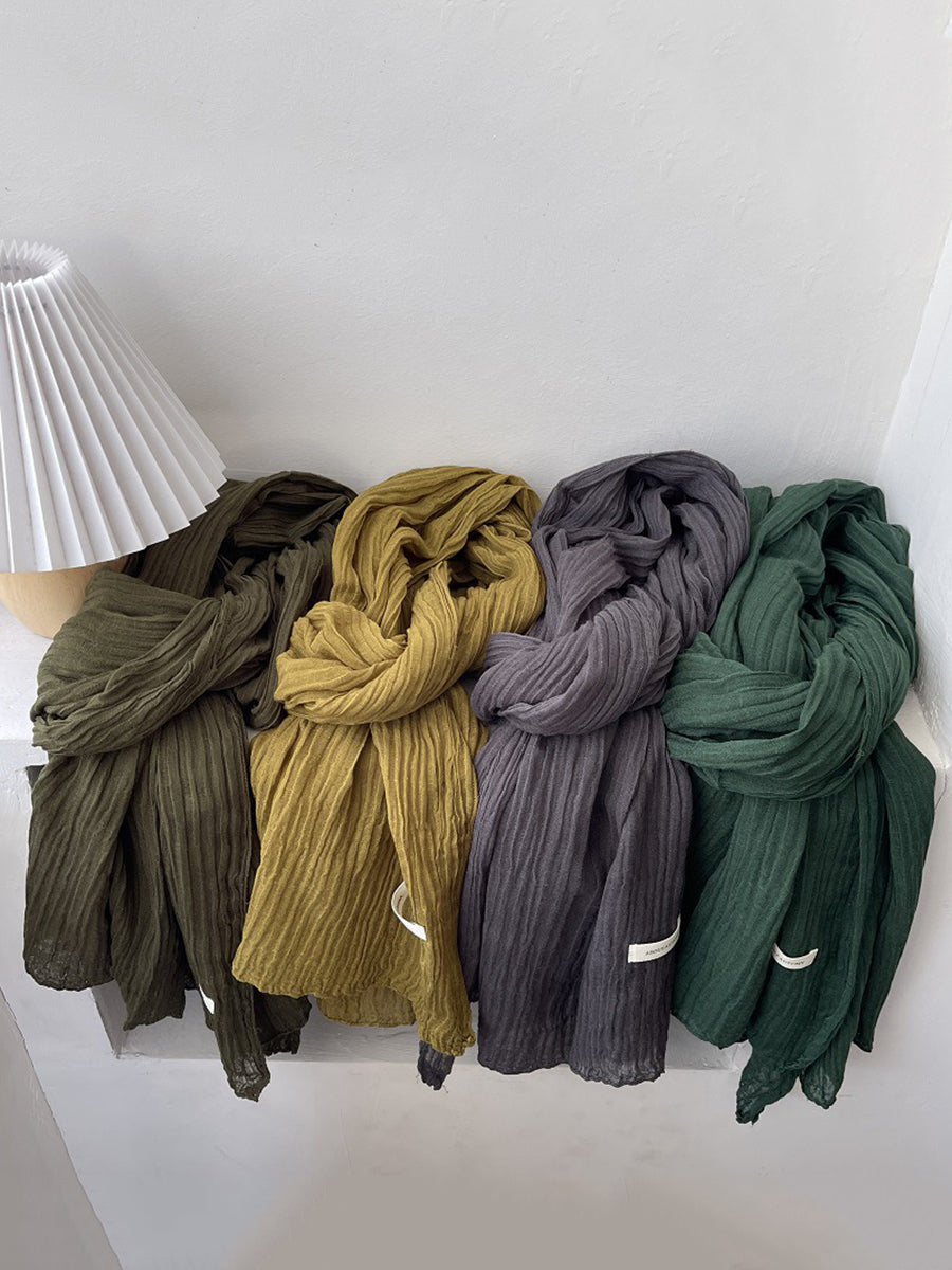 Women Vintage Shirred Shawl Scarf