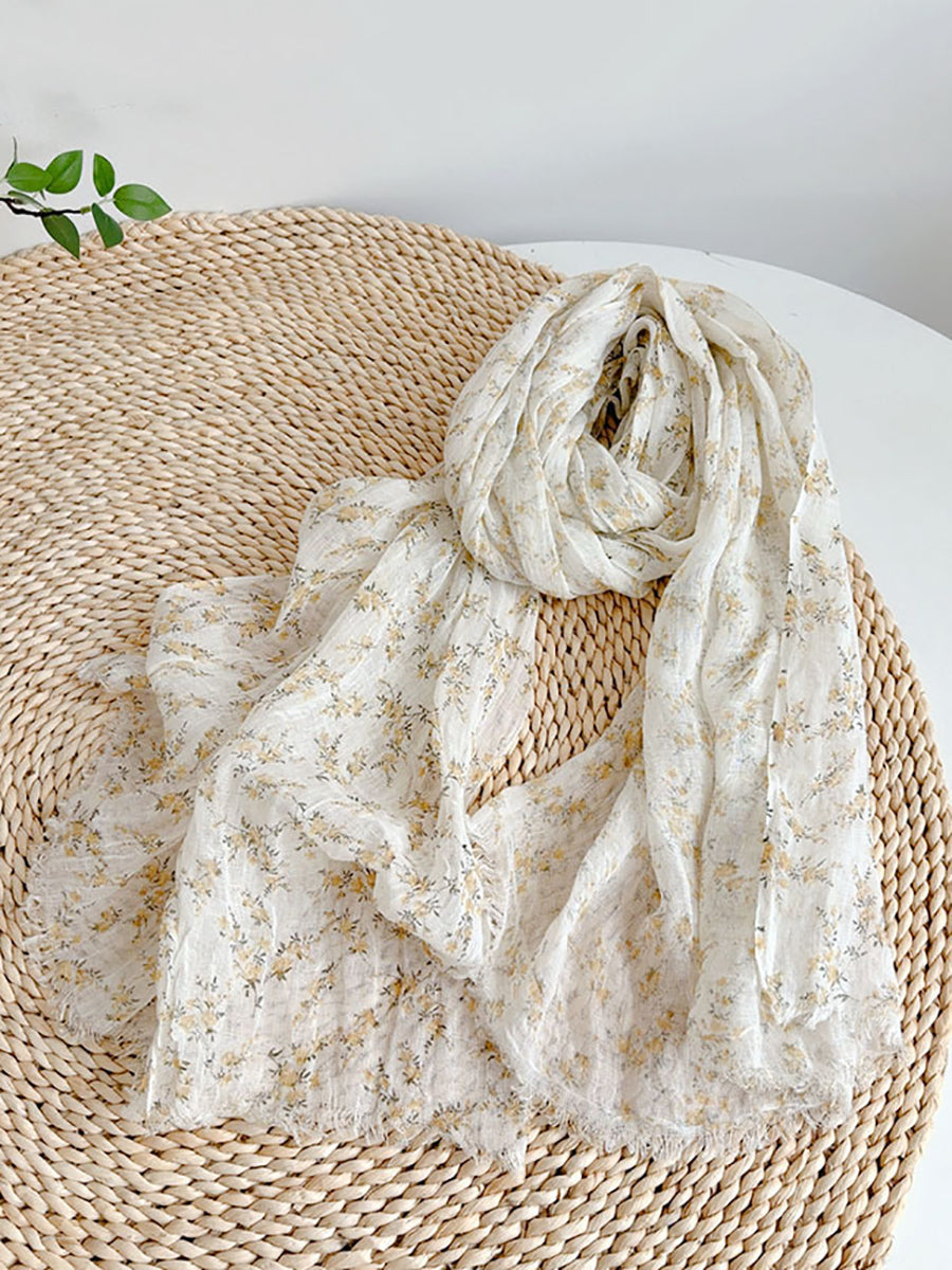 Summer Artsy Floral Thin Shawl Scarf