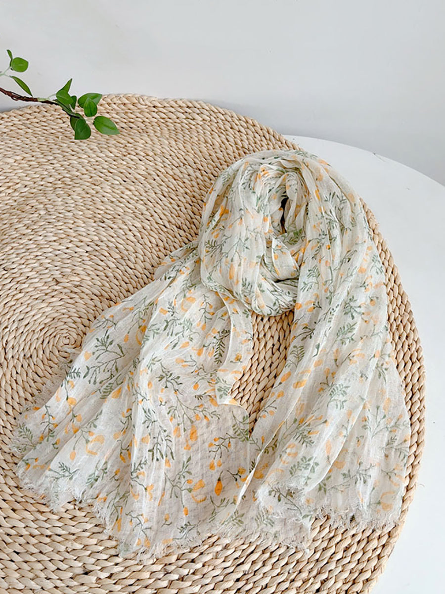 Summer Artsy Floral Thin Shawl Scarf