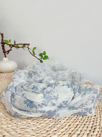 Summer Artsy Floral Thin Shawl Scarf