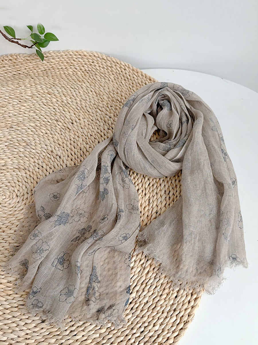 Summer Artsy Floral Thin Shawl Scarf