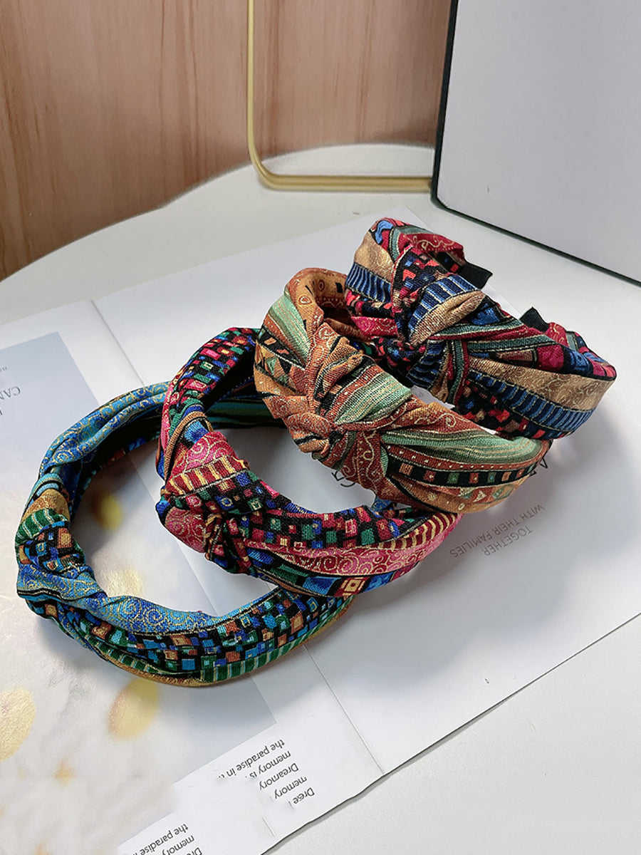4 Pieces Women Ethnic Spliced Knot Hair Brand